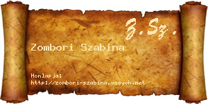 Zombori Szabina névjegykártya